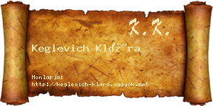 Keglevich Klára névjegykártya