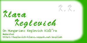 klara keglevich business card